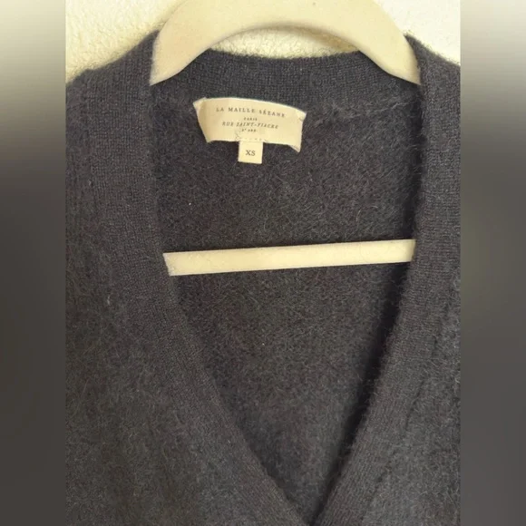 Sezane Mia Cardigan - Black - Kid mohair - Picture 7 of 11